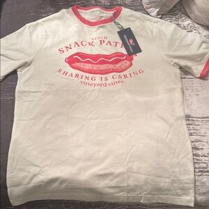 2 Vineyard Vines Cream and Red T-Shirts